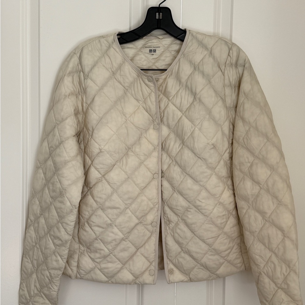 Uniqlo Quilted Diamond-Pattern Puffer Jacket - Off-White
